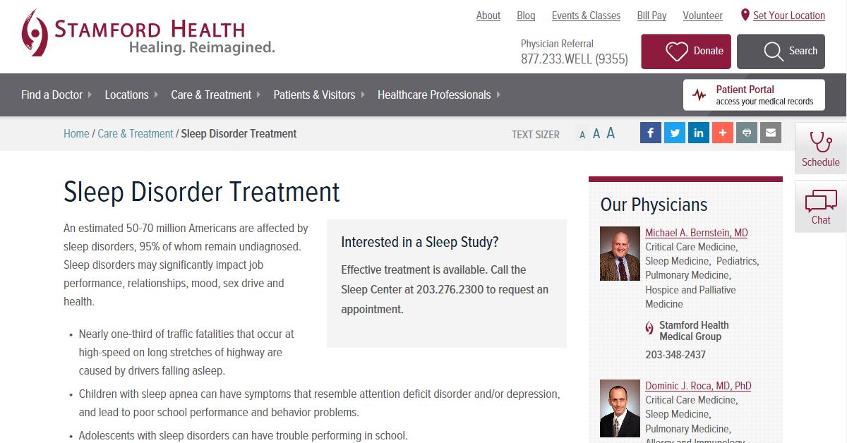 Stamford Health – Center for Sleep Medicine