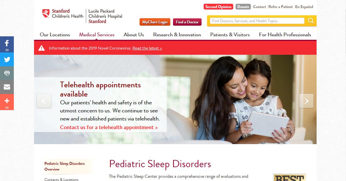 Stanford Children’s Health – Pediatric Sleep Center