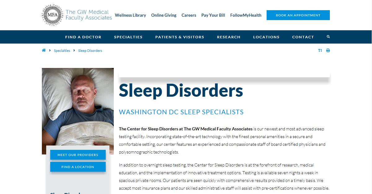 The Center for Sleep Disorders at The GW Medical Faculty