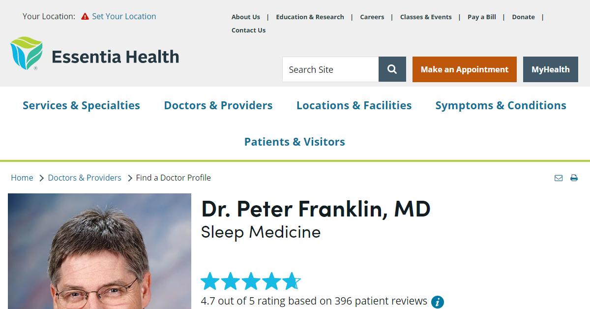 Essentia Health Sleep Lab – Dr. Peter Franklin, MD