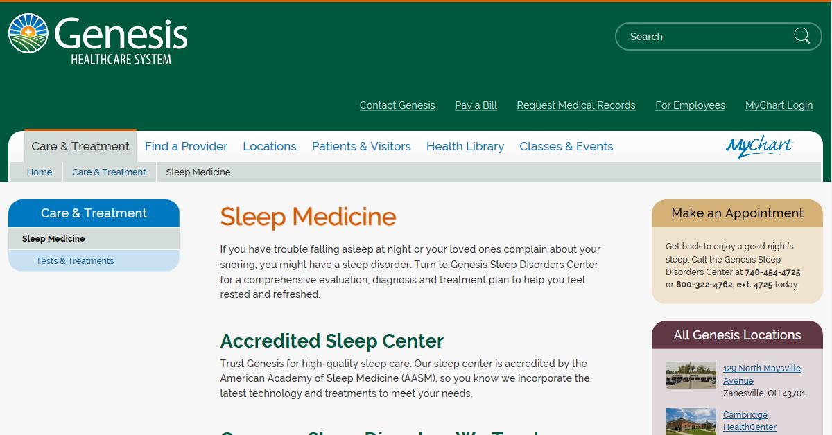 Genesis Sleep Disorders Center Scofa Find Sleep Medicine Professionals And Services