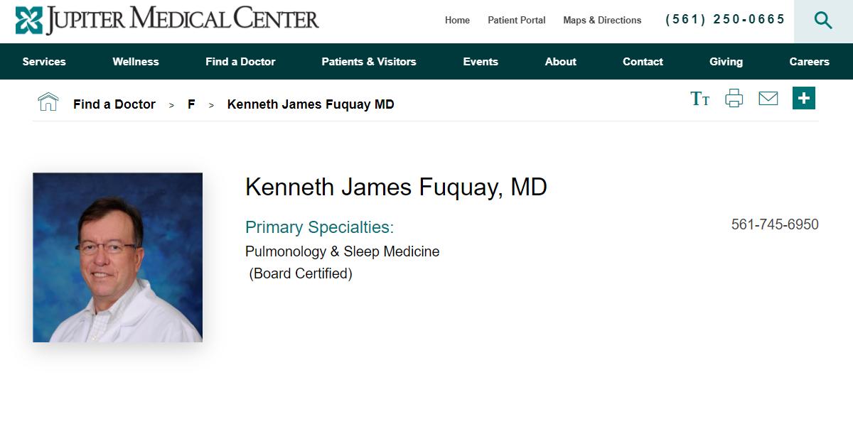Jupiter Medical Center – Dr. Kenneth James Fuquay, MD