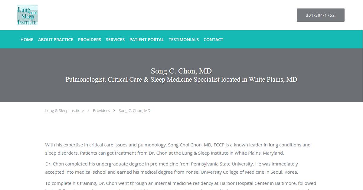 Lung and Sleep Institute – Song C. Chon, MD