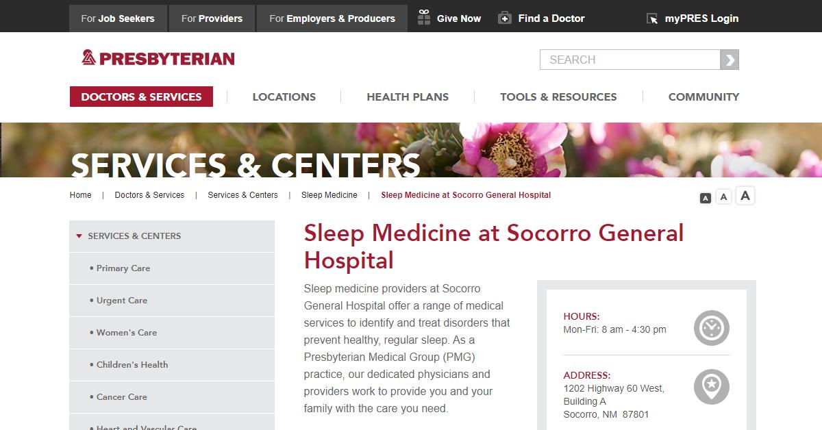 Presbyterian Sleep Medicine at Socorro