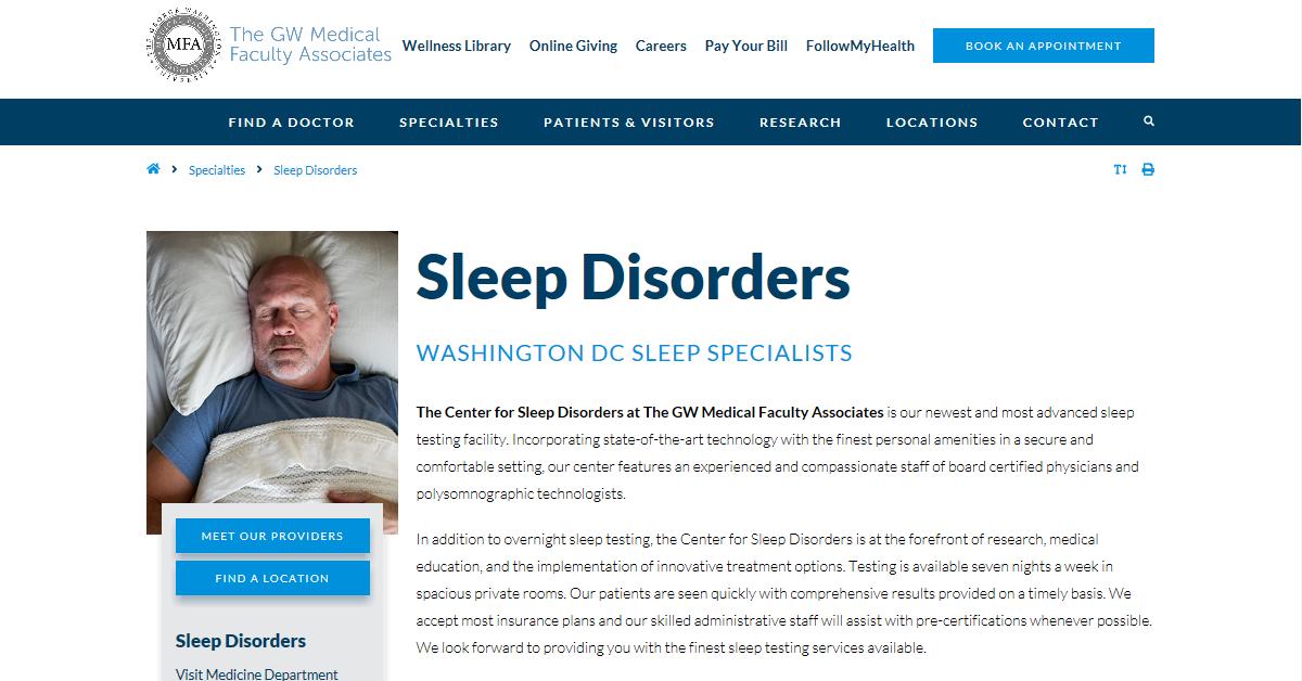 The Center for Sleep Disorders at The GW Medical Faculty Associates