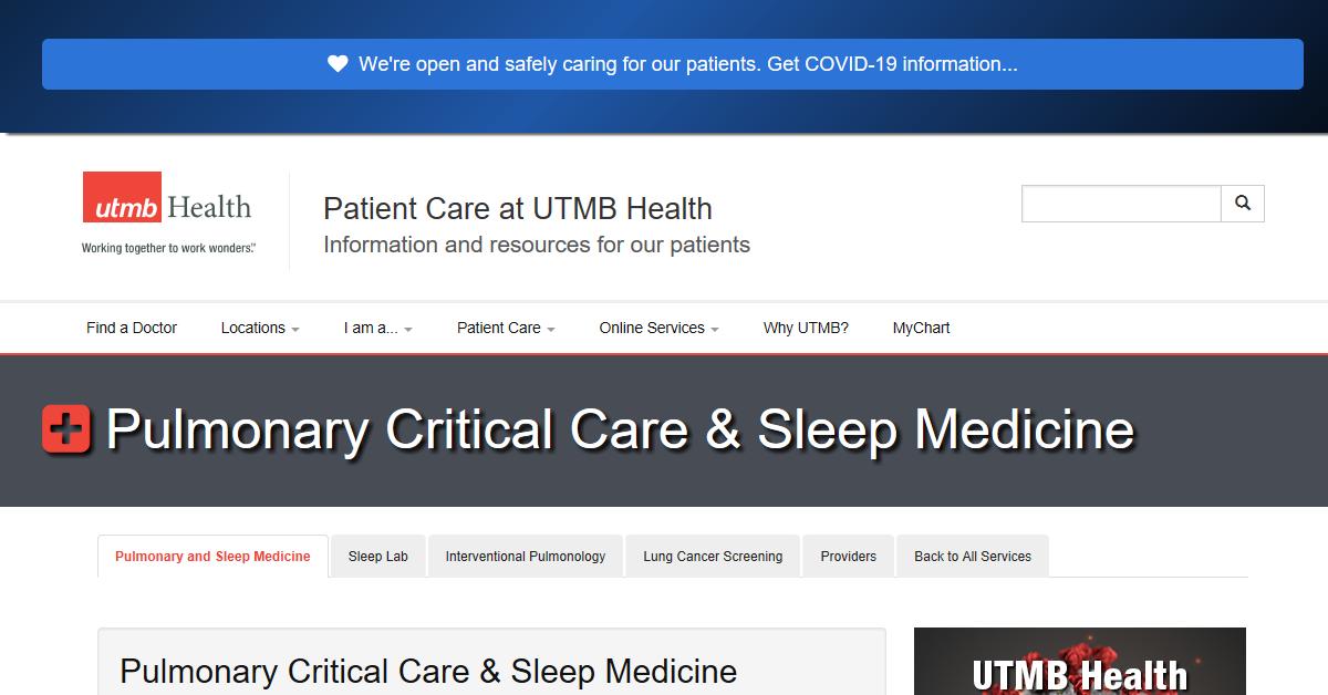 UTMB Health Pulmonary and Sleep Medicine Clinic