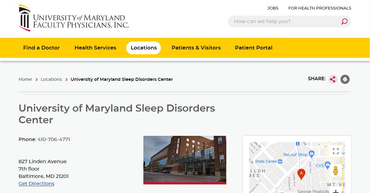University of Maryland Sleep Disorders Center