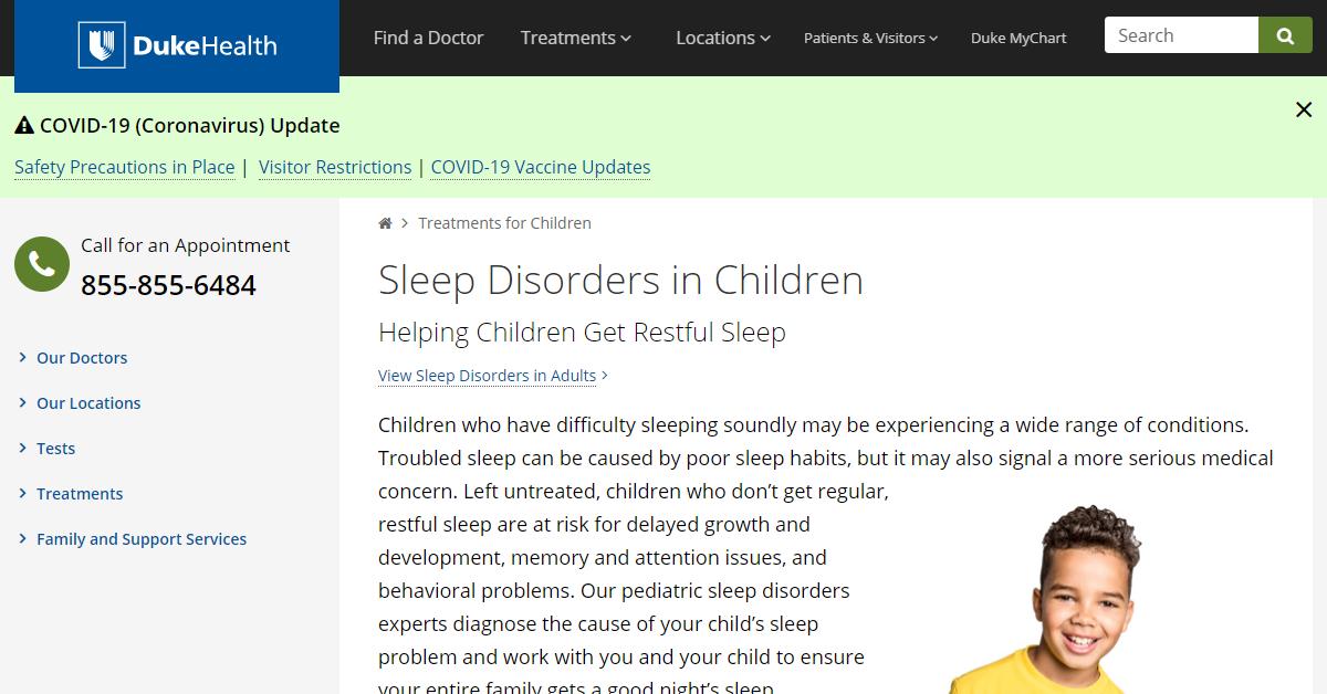 Duke University Hospital Children’s Sleep Disorders Center