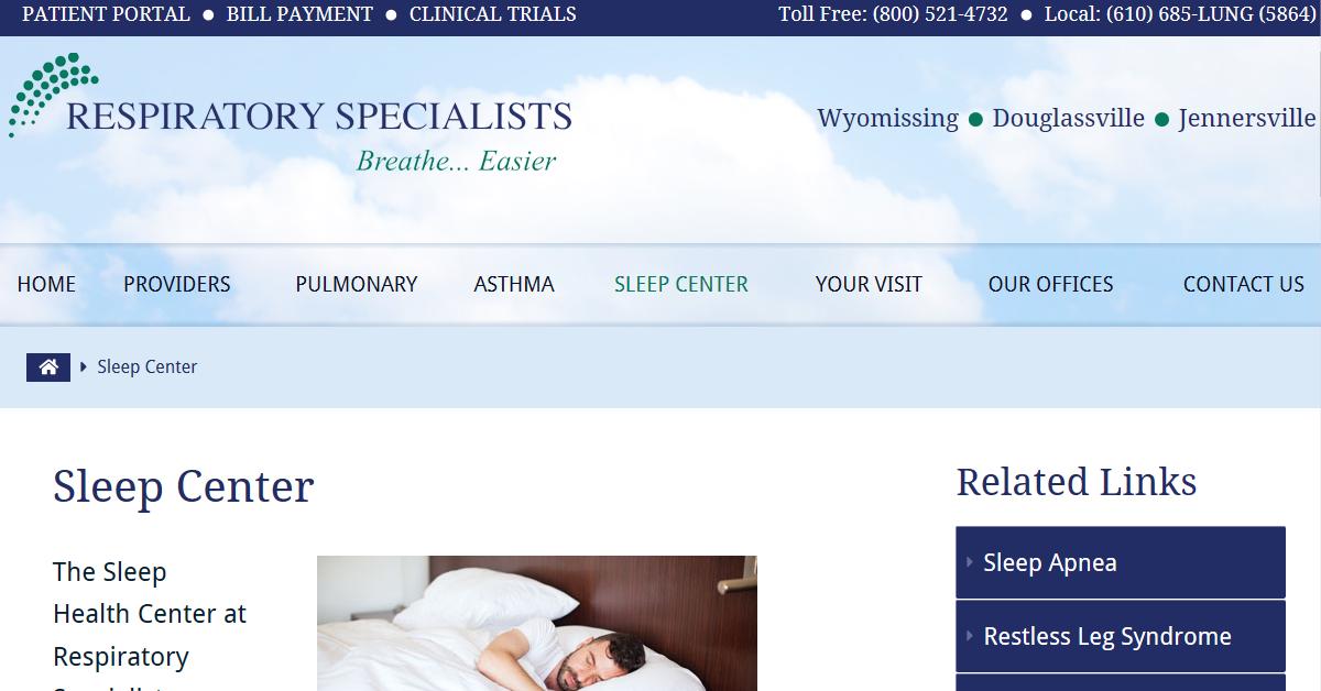 The Sleep Health Center at Respiratory Specialists