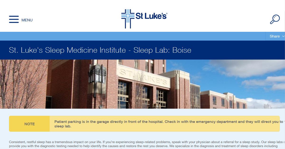 Sleep Medicine Institute – Boise St. Luke’s Healthcare System