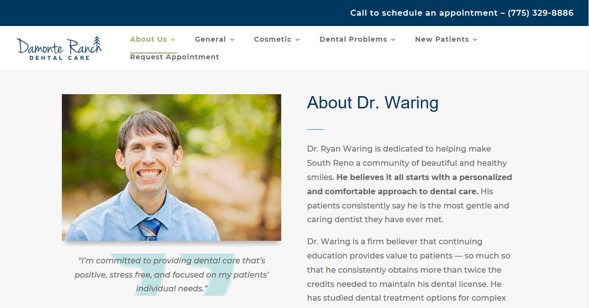 Damonte Ranch Dental Care – Dr. Ryan Waring