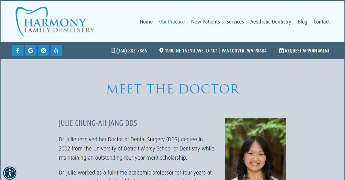 Harmony Family Dentistry – Dr. Julie Chung-ah Jang