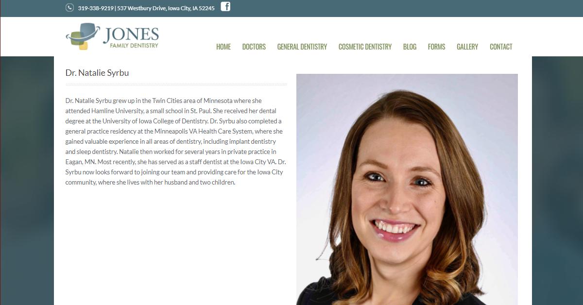 Jones Family Dentistry – Dr. Natalie Syrbu