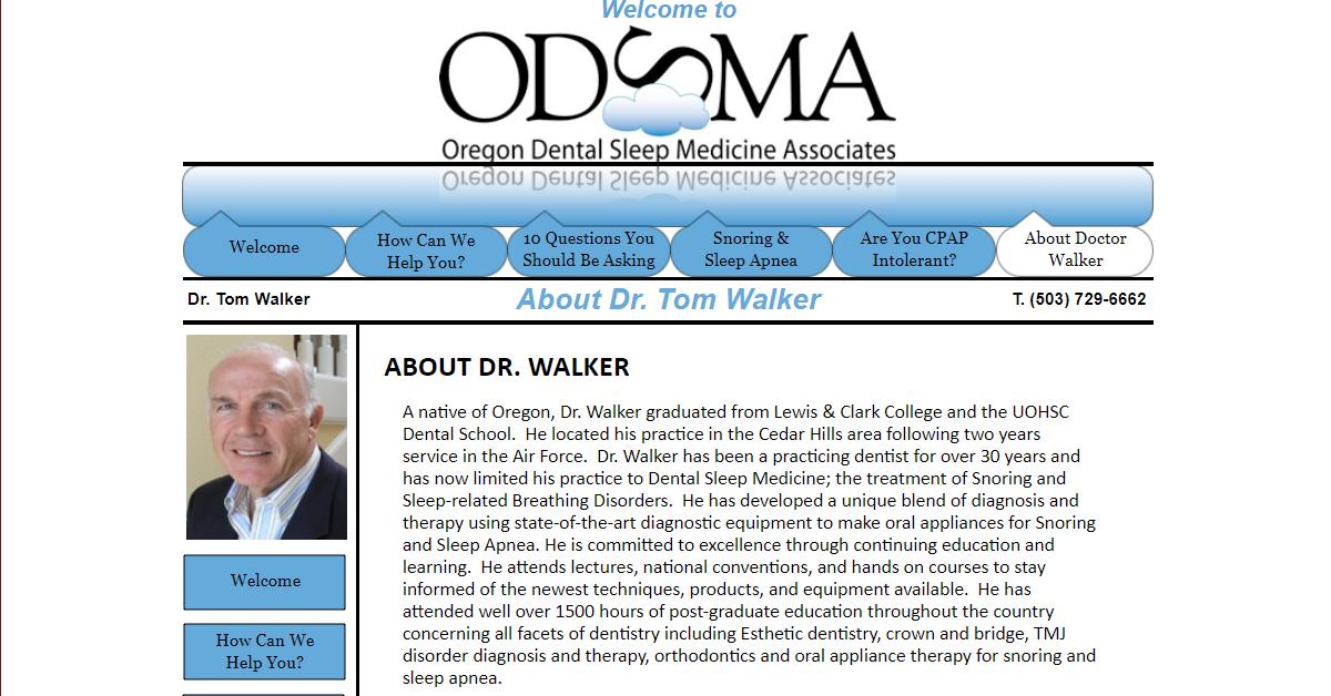 Oregon Dental Sleep Medicine Associates – Dr. Thomas Walker