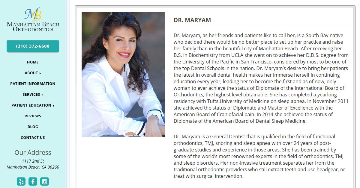 Manhattan Beach Orthodontics – Dr. Maryam Bakhtiyari