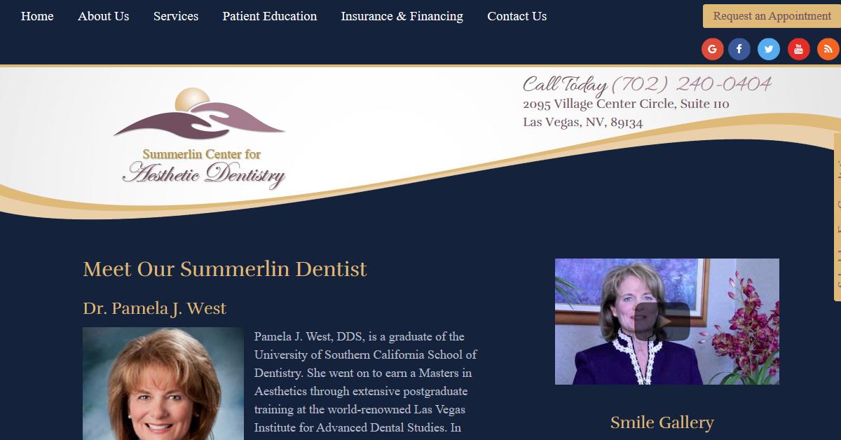 Summerlin Center for Aesthetic Dentistry – Dr. Pamela J. West