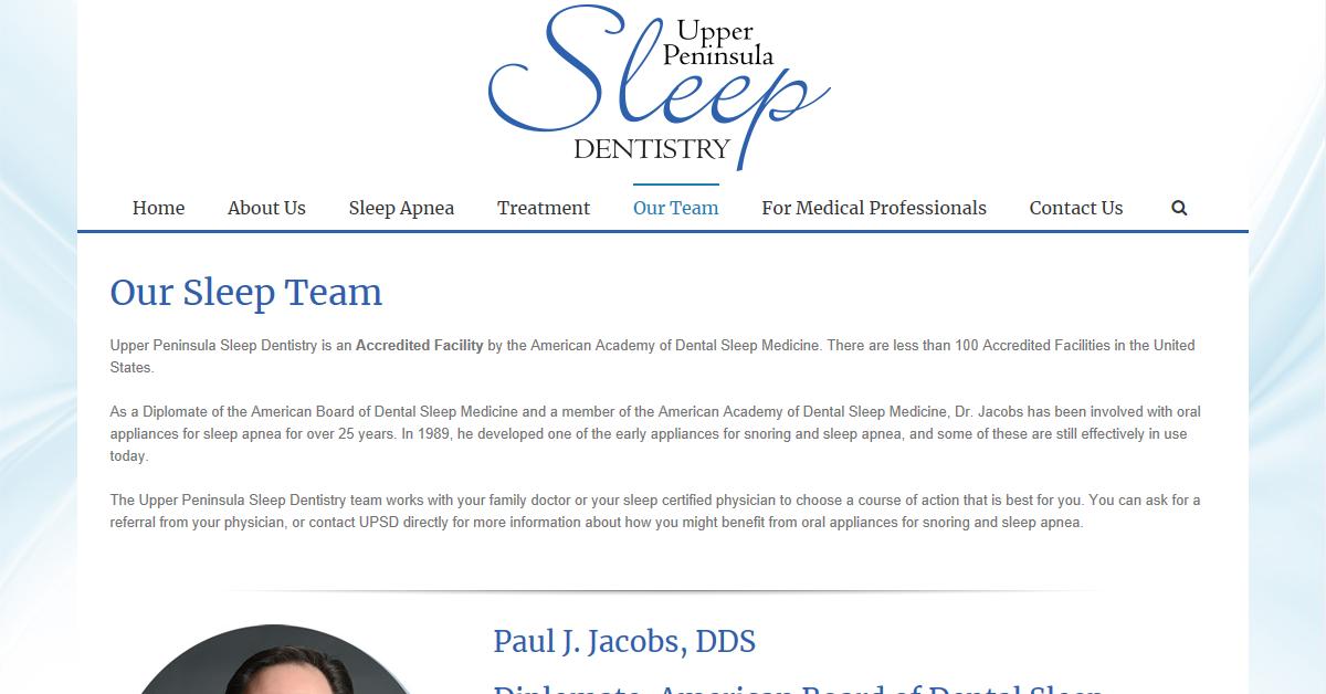 Upper Peninsula Sleep Dentistry – Paul Jacobs
