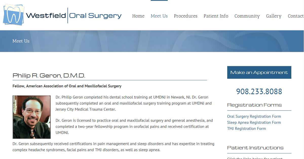 Westfield Oral Surgery – Dr. Philip R. Geron, DMD