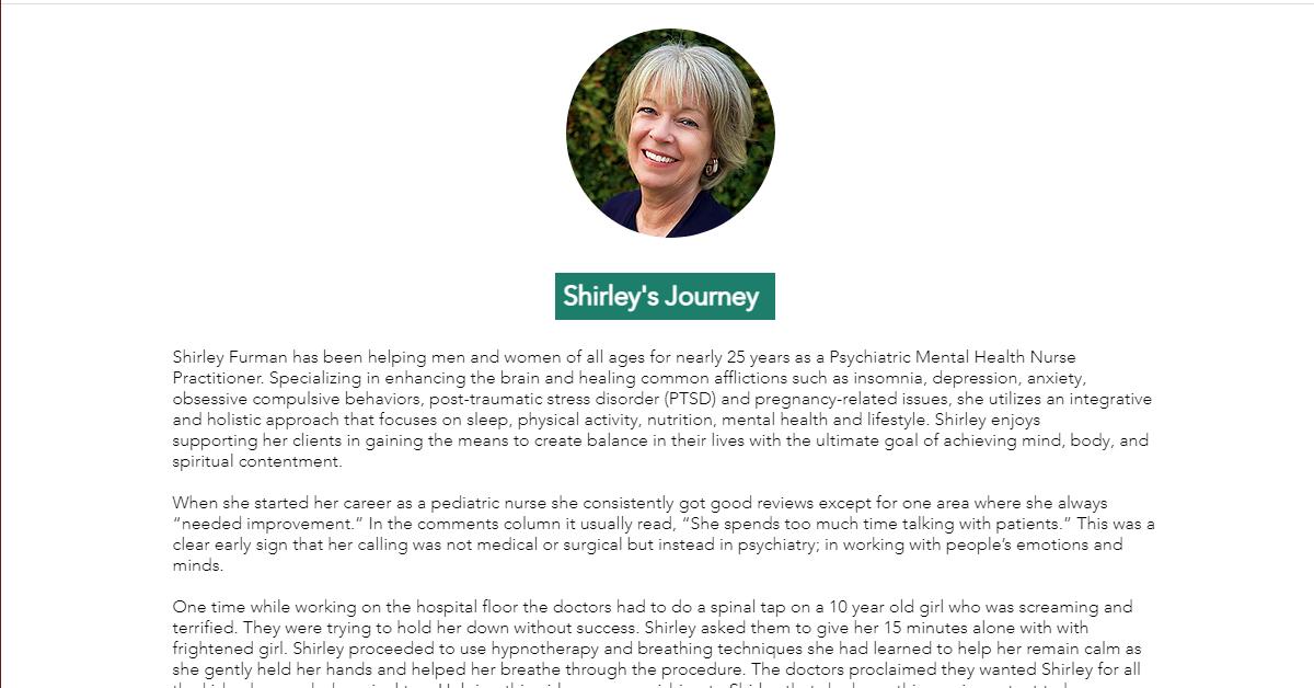 Shirley Furman Integrative Healing – Dr. Shirley Furman